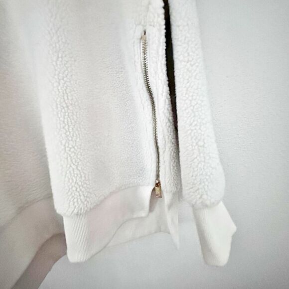 RALPH LAUREN BLACK LABEL | Sherpa Fleece Side Zip Sweatshirt Cream Ivory | XL - Picture 6 of 9
